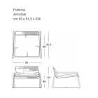 Poltrona da Esterno in Metallo con Cuscino di Lusso Made in Italy - Karol Viadurini