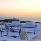 Poltrona da Esterno in Metallo con Cuscino di Lusso Made in Italy - Karol Viadurini