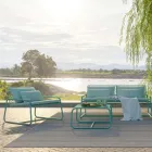 Poltrona da Esterno in Metallo con Cuscino di Lusso Made in Italy - Karol Viadurini