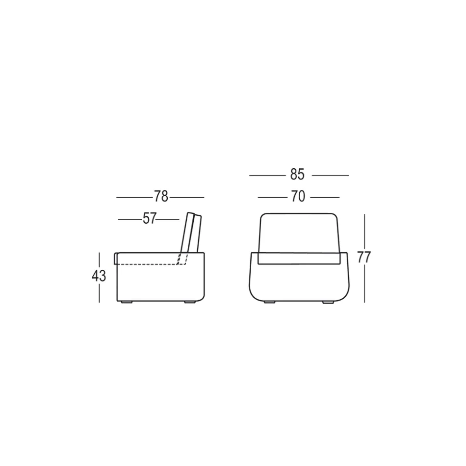 Poltrona da Esterno in Polietilene con Cuscino in Tessuto Made in Italy - Belida Viadurini