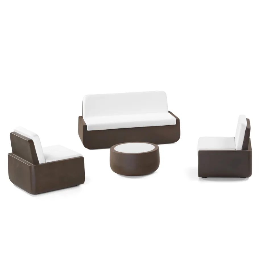 Poltrona da Esterno in Polietilene con Cuscino in Tessuto Made in Italy - Belida Viadurini