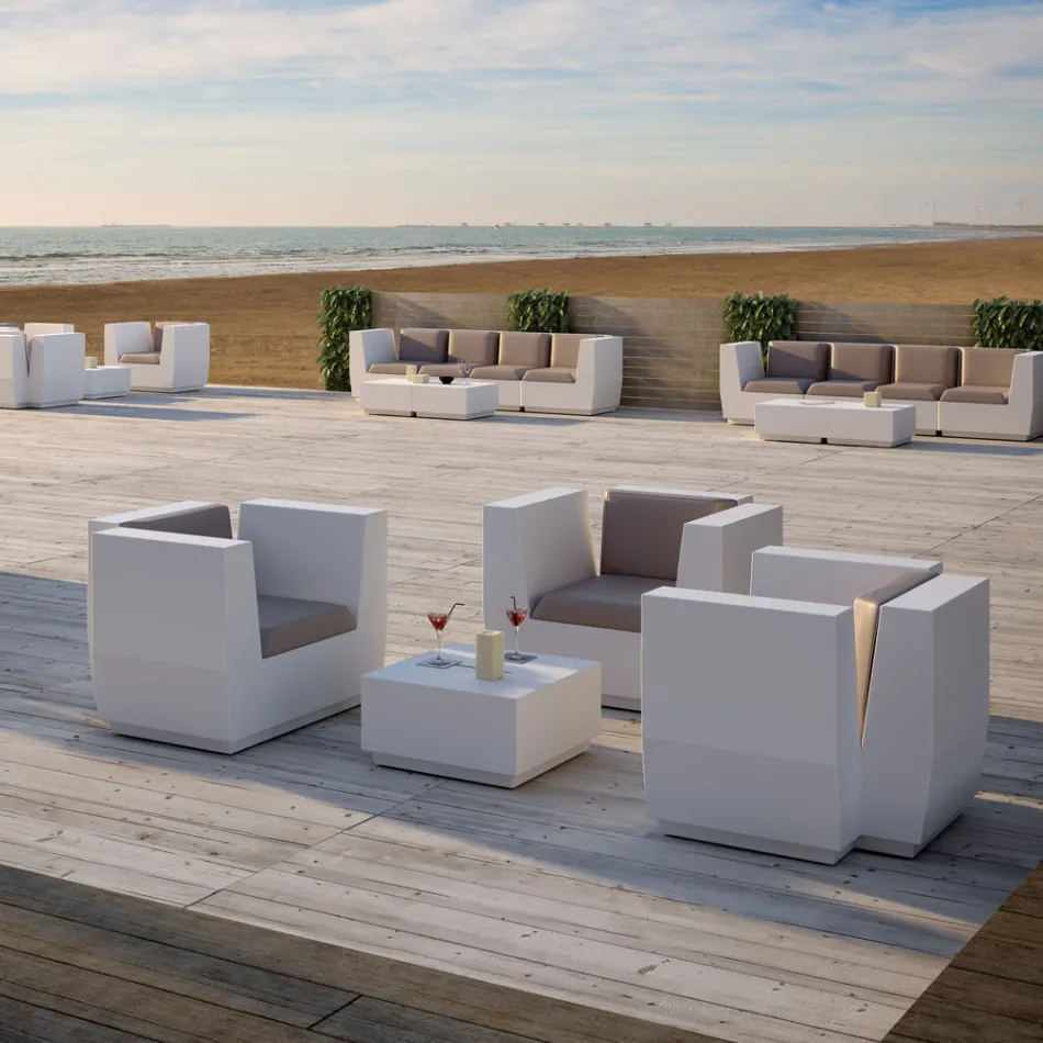 Poltrona da Esterno in Polietilene con Cuscino Made in Italy - Chiabotto Viadurini