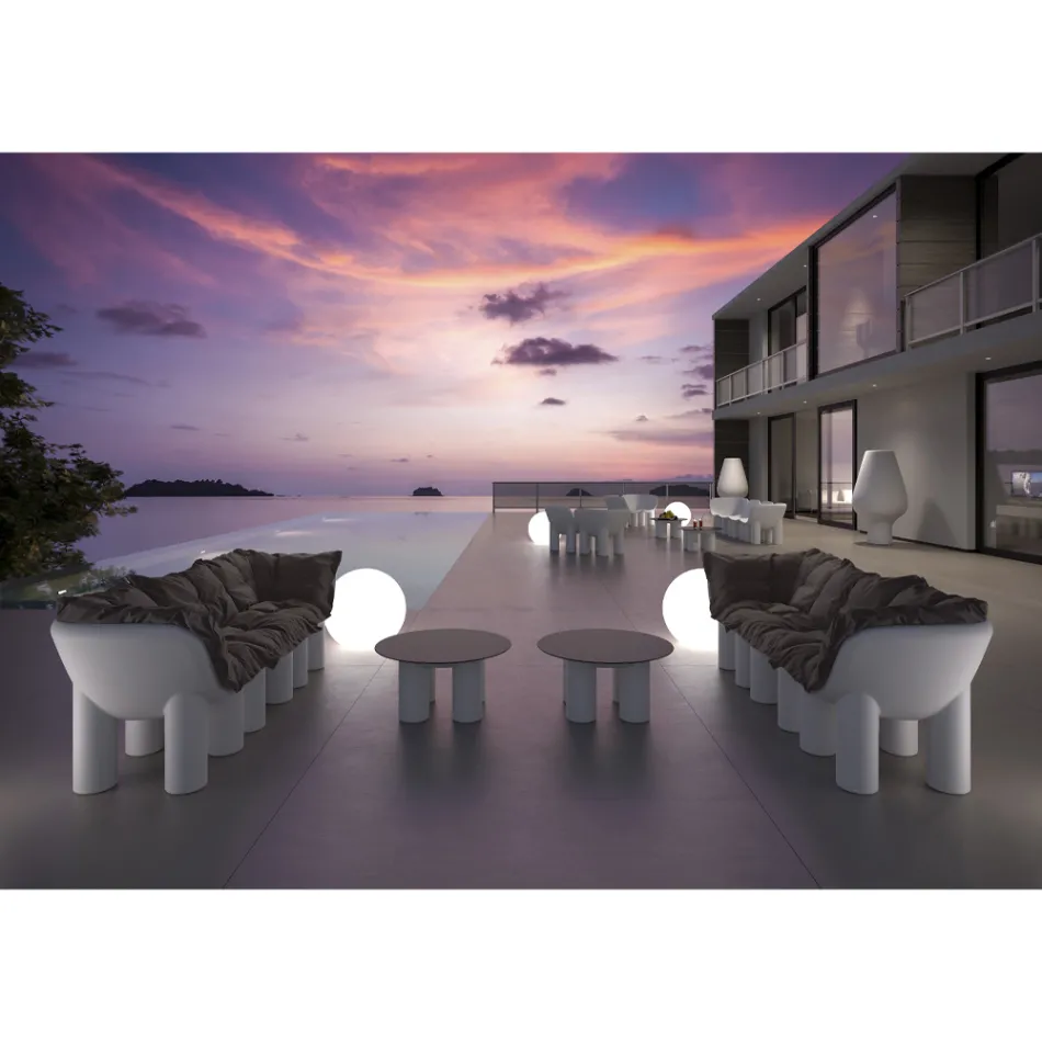 Poltrona da Esterno in Polietilene con Cuscino Made in Italy - Freccia Viadurini