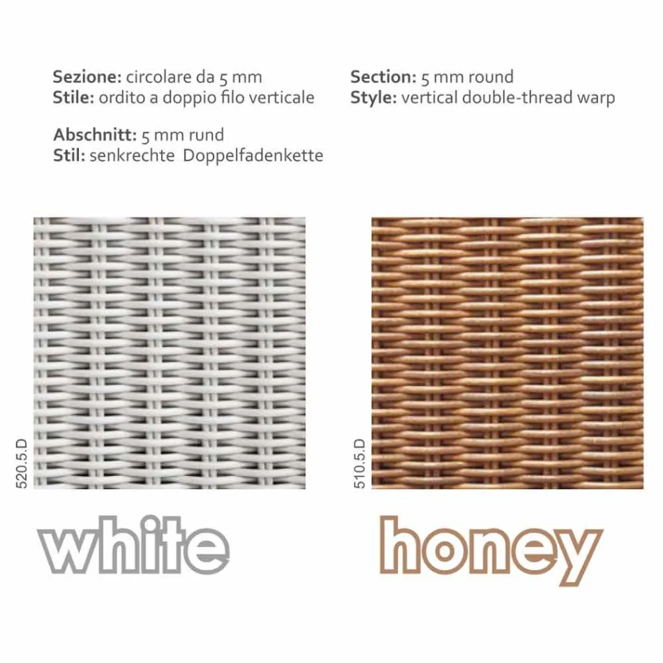 Poltrona da esterno in polietilene intrecciato a mano Naomi Viadurini