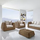 Poltrona da Esterno in Polyrattan Intrecciato - Charlie Viadurini