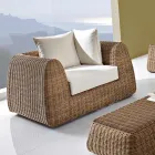 Poltrona da Esterno in Polyrattan Intrecciato - Charlie Viadurini