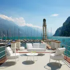 Poltrona da Esterno Moderna in Metallo Verniciato e Tessuto Made in Italy - Olma Viadurini