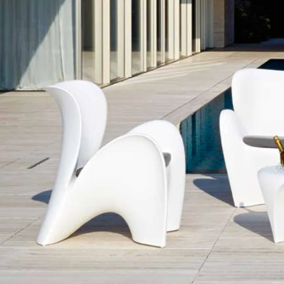 Poltrona da Esterno o Interno in Plastica Colorata di Design - Lily by Myyour Viadurini