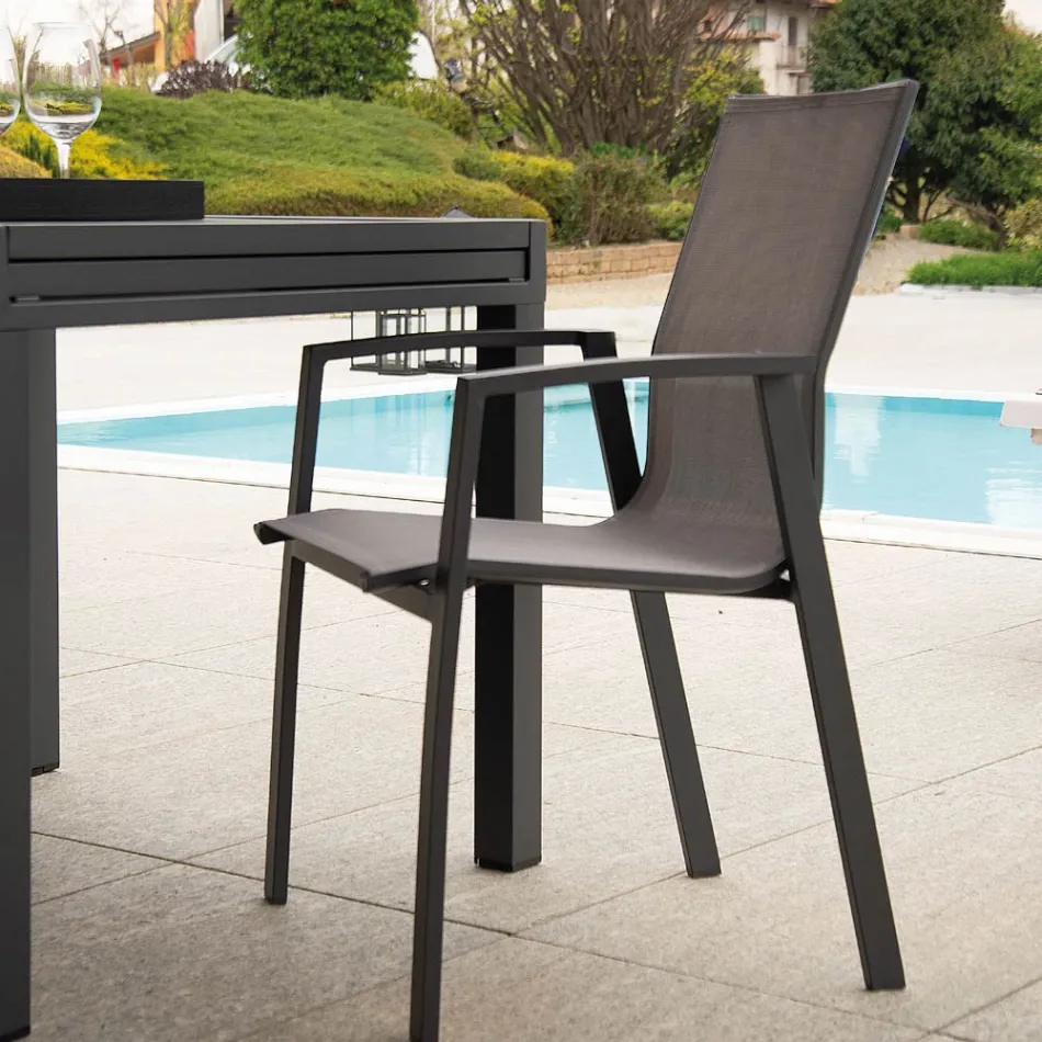 Poltrona da Esterno Realizzata in Alluminio e Textilene - Mappa Viadurini