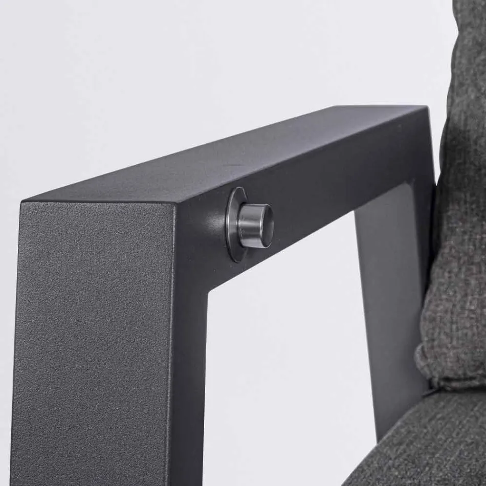 Poltrona da Esterno Reclinabile in Tessuto e Alluminio, 2 Pezzi - Nathy Viadurini