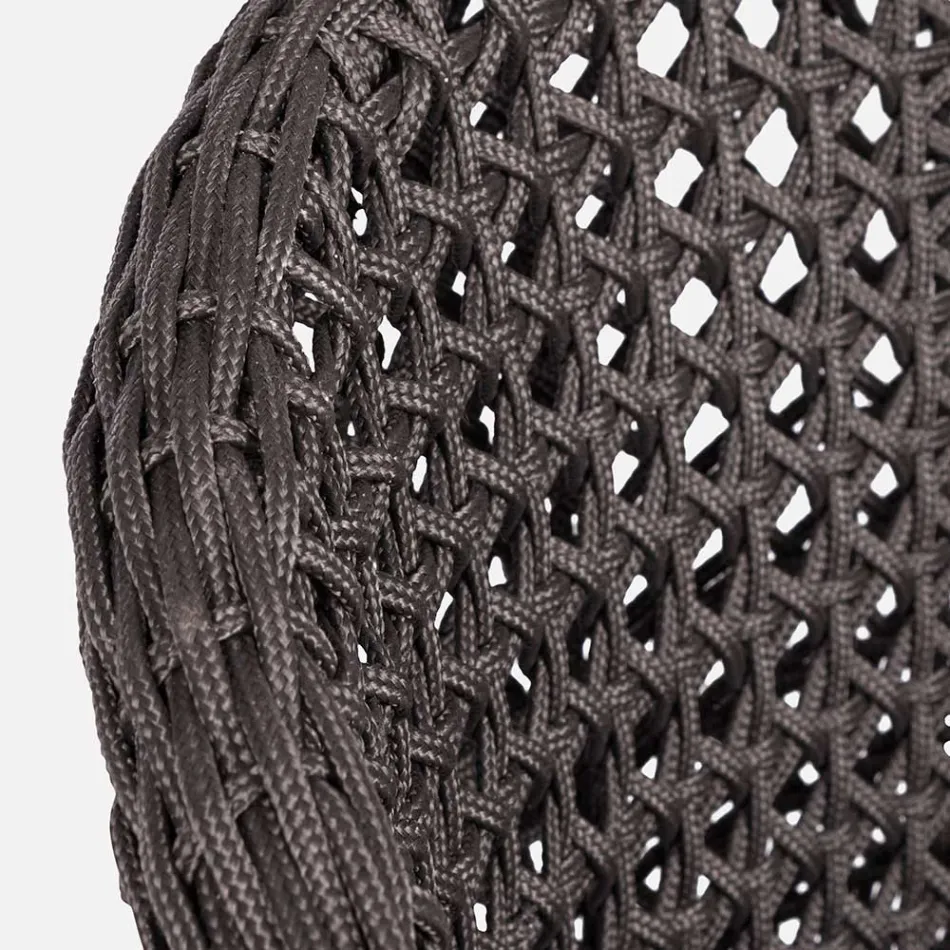 Poltrona da Giardino con Gambe Teak e Seduta in Tessuto, Homemotion - Chantall Viadurini