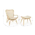 Poltrona da Giardino con Poggiapiedi e Intreccio in Fibra Sintetica - Matter Viadurini