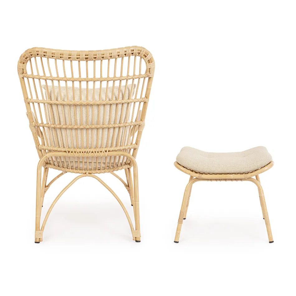 Poltrona da Giardino con Poggiapiedi e Intreccio in Fibra Sintetica - Matter Viadurini