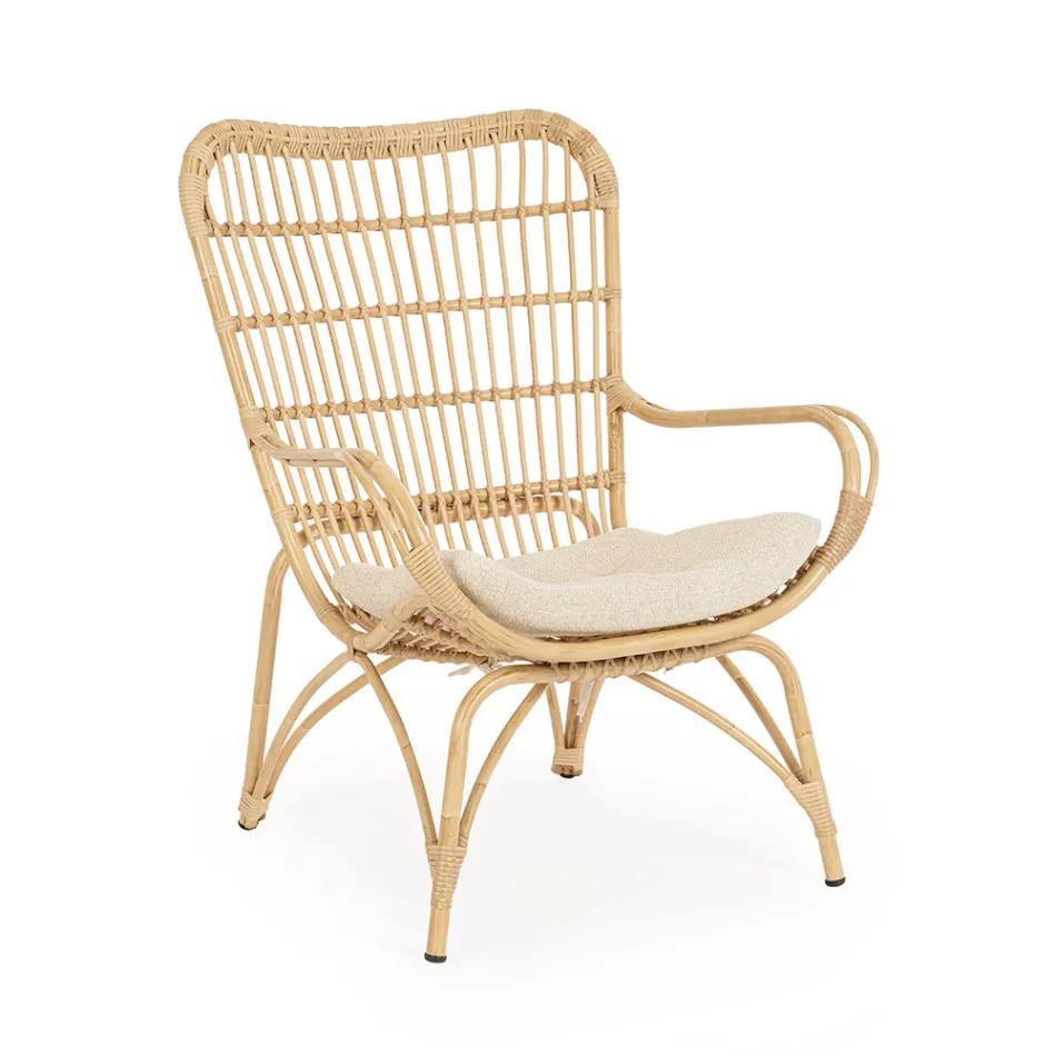 Poltrona da Giardino con Poggiapiedi e Intreccio in Fibra Sintetica - Matter Viadurini