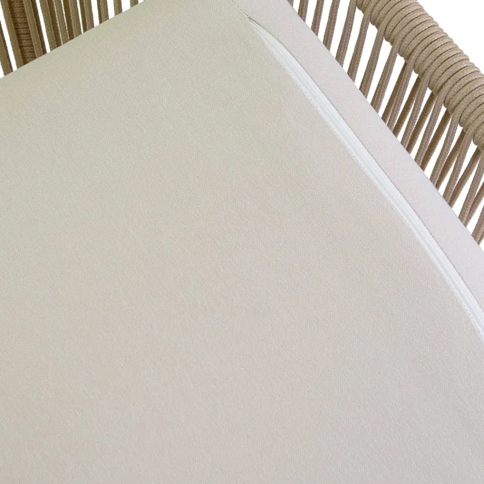 Poltrona da Giardino con Struttura in Alluminio e Corde con Cuscini - Tenda Viadurini