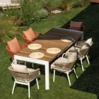 Poltrona da Giardino con Struttura in Alluminio e Corde con Cuscini - Tenda Viadurini