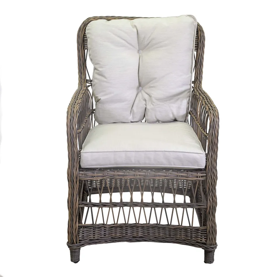 Poltrona da Giardino con Struttura in Alluminio Ricoperta da Polyrattan - Puntina Viadurini