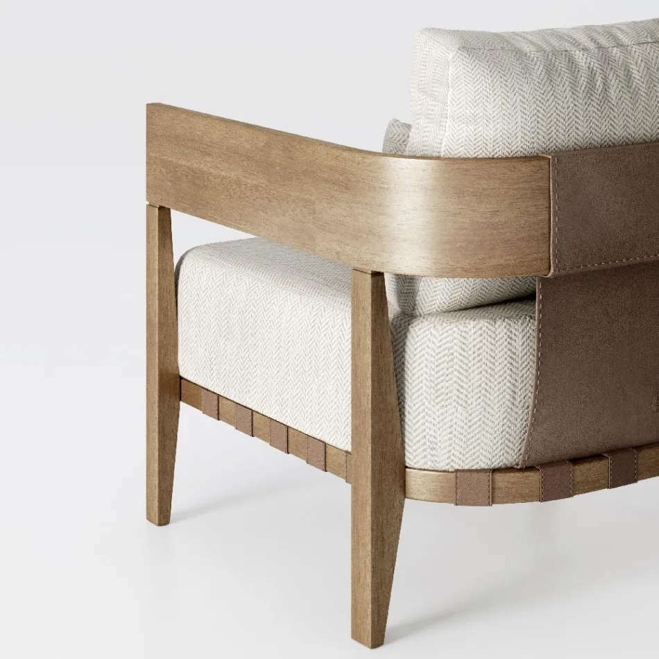 Poltrona da Giardino con Struttura in Legno teak made in Italy - Briga Viadurini