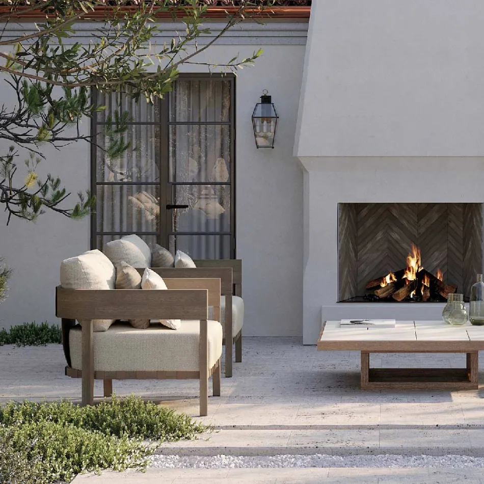 Poltrona da Giardino con Struttura in Legno teak made in Italy - Briga Viadurini