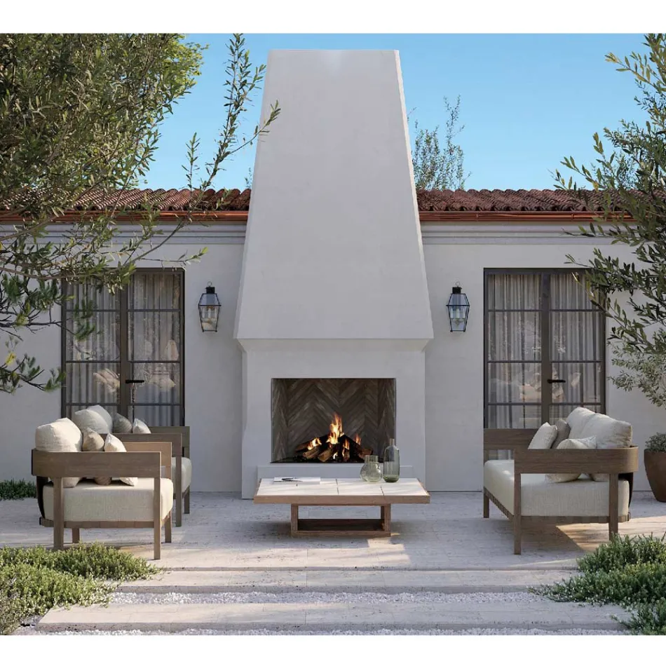 Poltrona da Giardino con Struttura in Legno teak made in Italy - Briga Viadurini