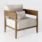 Poltrona da Giardino con Struttura in Legno teak made in Italy - Briga Viadurini