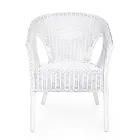 Poltrona da Giardino Design Impilabile in Rattan Bianco, Blu o Verde - Favolizia Viadurini