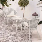 Poltrona da Giardino Design Impilabile in Rattan Bianco, Blu o Verde - Favolizia Viadurini