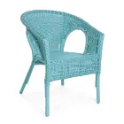 Poltrona da Giardino Design Impilabile in Rattan Bianco, Blu o Verde - Favolizia Viadurini