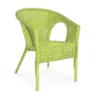 Poltrona da Giardino Design Impilabile in Rattan Bianco, Blu o Verde - Favolizia Viadurini
