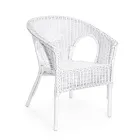 Poltrona da Giardino Design Impilabile in Rattan Bianco, Blu o Verde - Favolizia Viadurini
