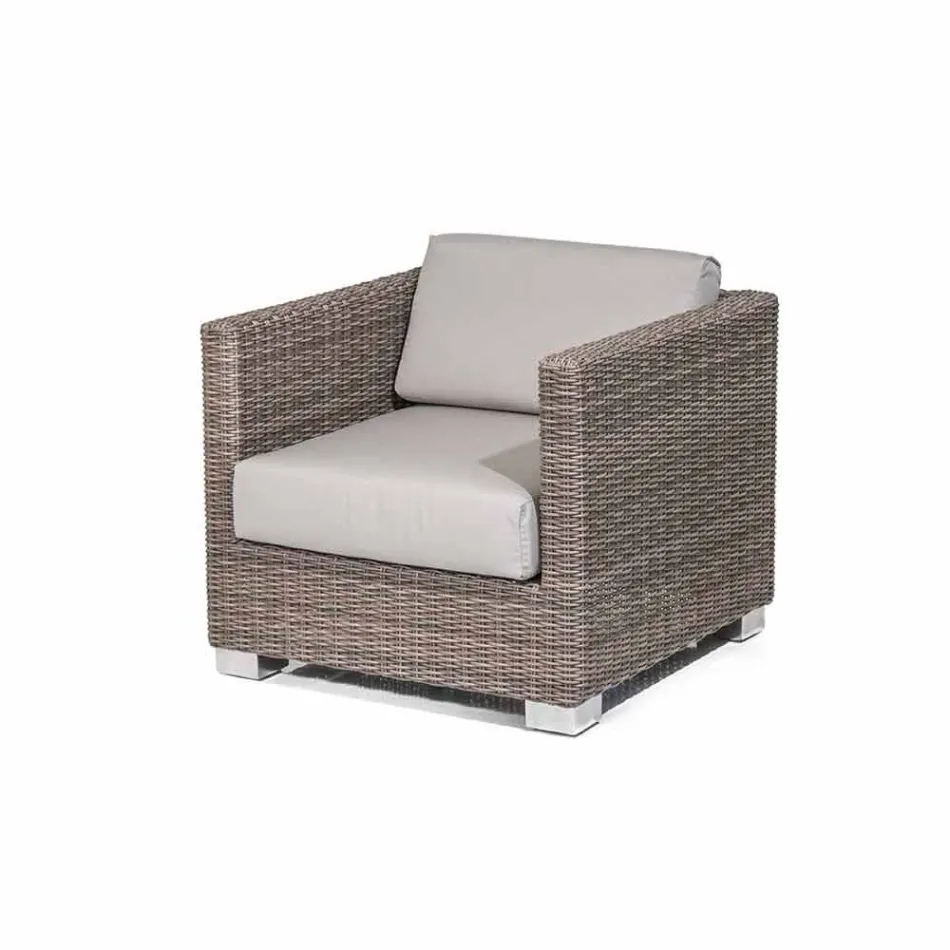 Poltrona da giardino di design intrecciata a mano Elsa Viadurini