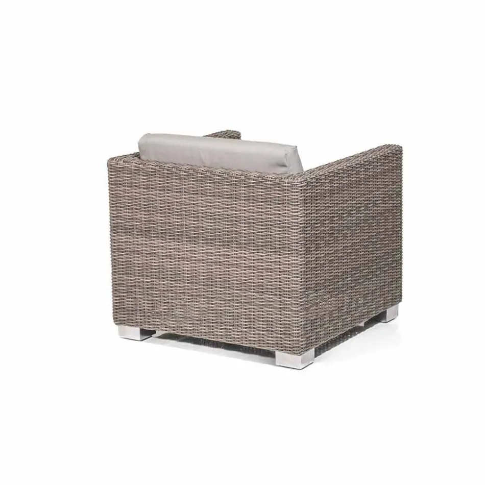 Poltrona da giardino di design intrecciata a mano Elsa Viadurini