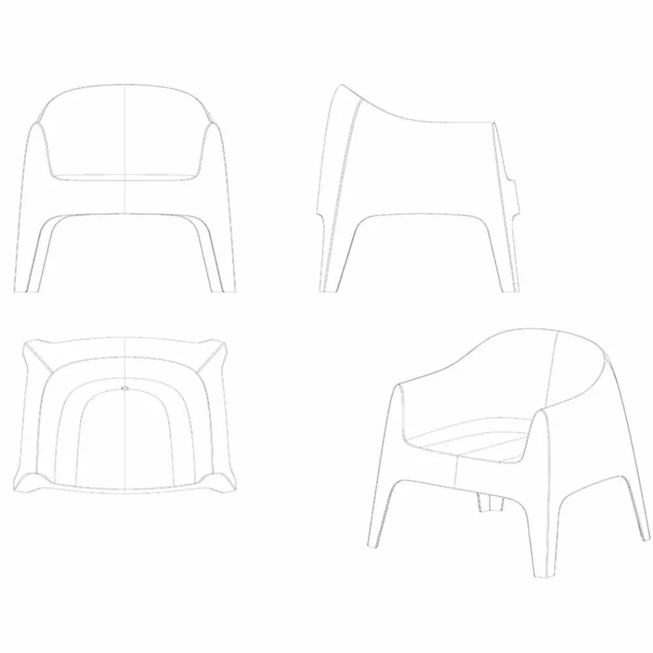 Poltrona da giardino impilabile Solid by Vondom, in polipropilene Viadurini