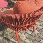 Poltrona da Giardino in Alluminio, Corda e Tessuto Marsala o Bianco - Brise Viadurini