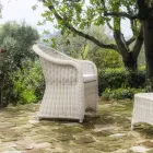 Poltrona da Giardino in Alluminio e Intreccio in Polyrattan - Melina Viadurini