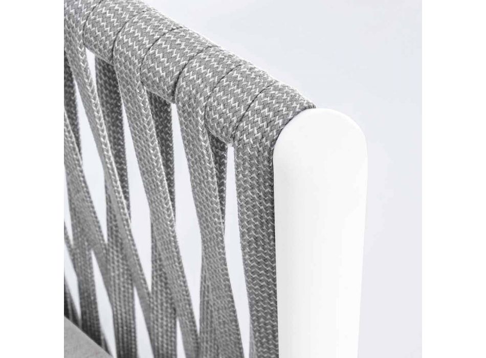 Poltrona da Giardino in Alluminio, Fibra Sintetica e Tessuto Homemotion - Rubio Viadurini