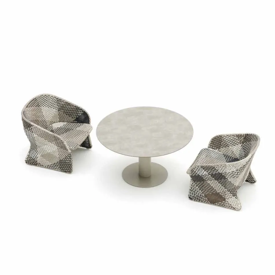 Poltrona da Giardino in Fibra Sintetica Colorata Intrecciata – Maat by Varaschin Viadurini