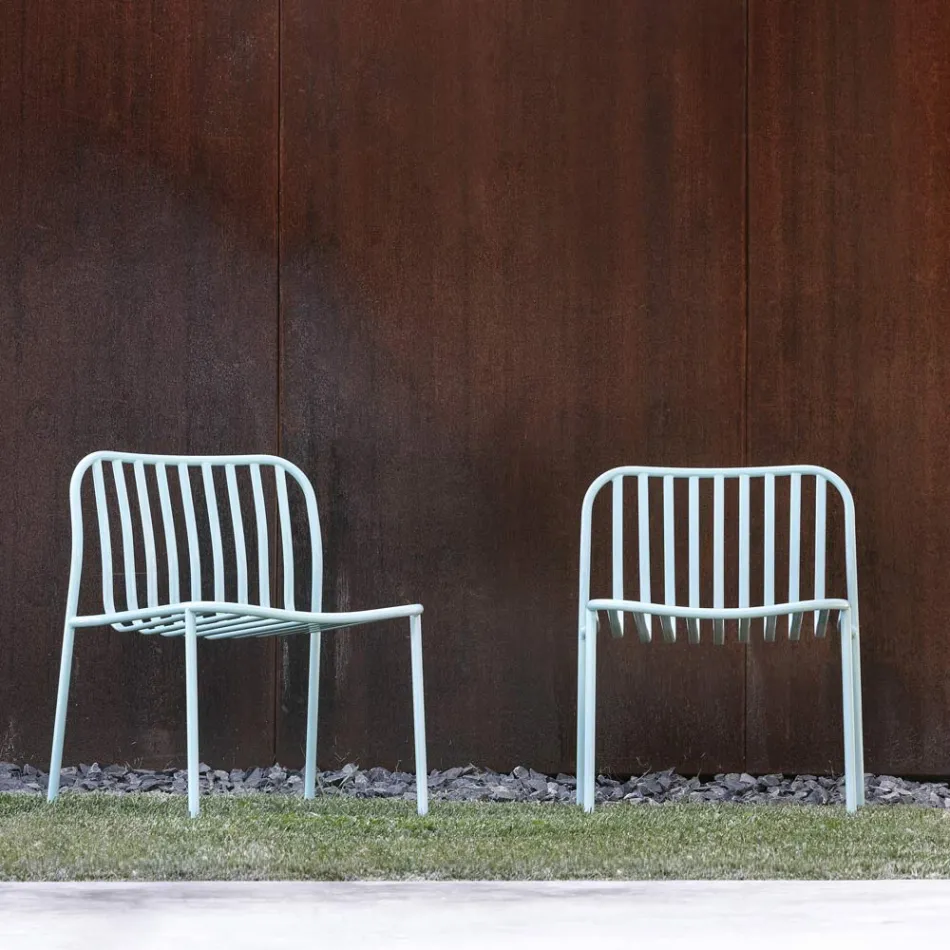 Poltrona da Giardino in Metallo Impilabile Made in Italy 2 Pezzi - Simply Viadurini