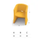 Poltrona da Giardino in Polietilene con Braccioli Made in Italy - Perez Viadurini