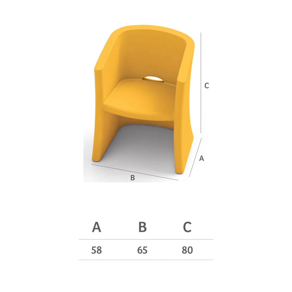 Poltrona da Giardino in Polietilene con Braccioli Made in Italy - Perez Viadurini