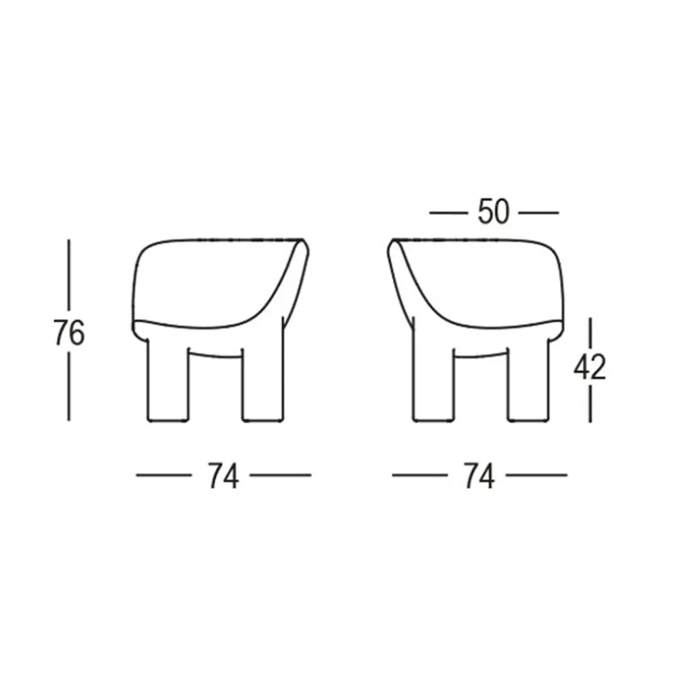 Poltrona da Giardino in Polietilene e Tessuto Made in Italy - Freccia Viadurini