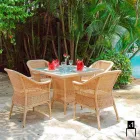 Poltrona da giardino in polietilene intrecciato a mano Chad Viadurini