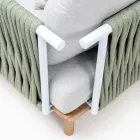 Poltrona da Giardino in Teak, Intreccio in Corda e Cuscini - Bellatrix Viadurini