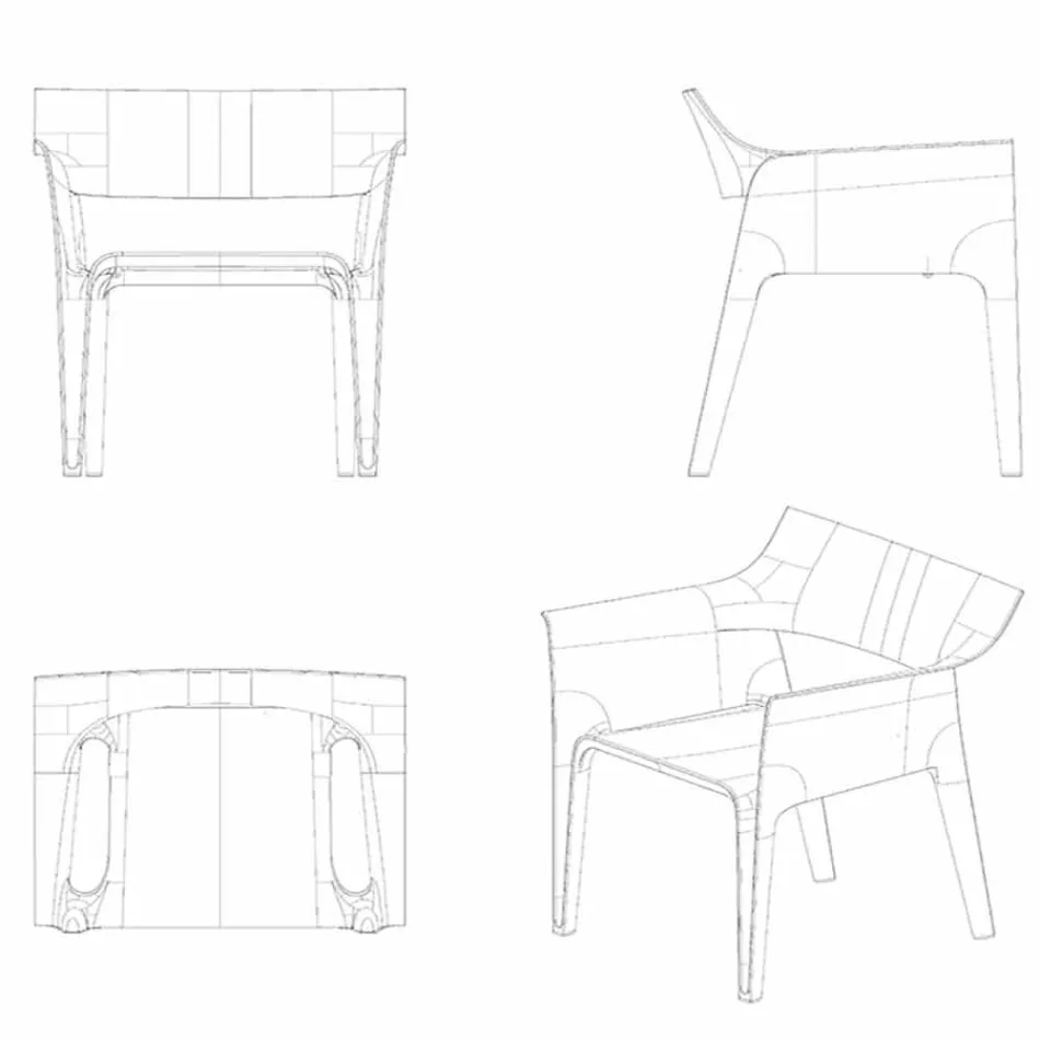 Poltrona da giardino Pedrera Vondom in polipropilene e fibra di vetro Viadurini