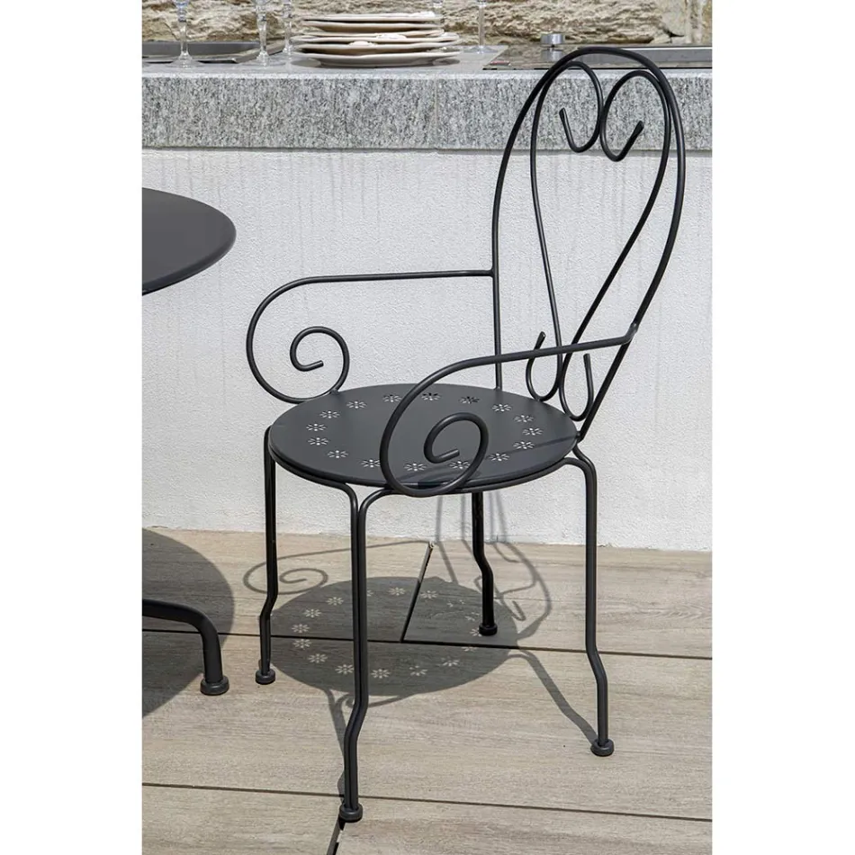 Poltrona da Giardino Realizzata Interamente in Metallo - Archivio Viadurini