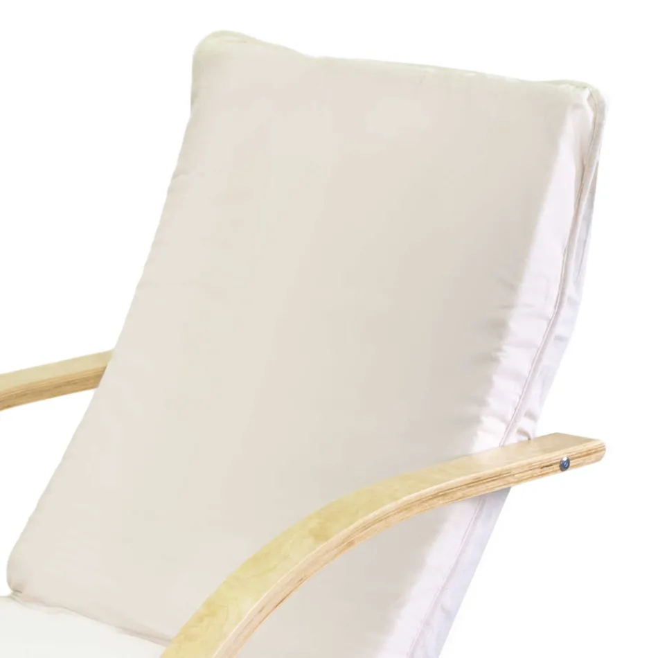 Poltrona da Interno Realizzata in Legno di Betulla e Tessuto - Abissi Viadurini