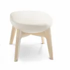 Poltrona da Salotto con Poggiapiedi in Pelle e Legno Made in Italy - Butterfly Viadurini