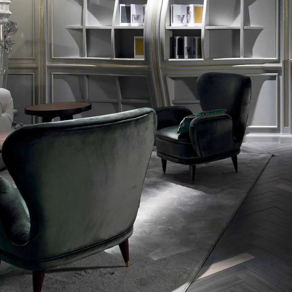 Poltrona da salotto imbottita design classico, L78xP75cm, Benny  Viadurini