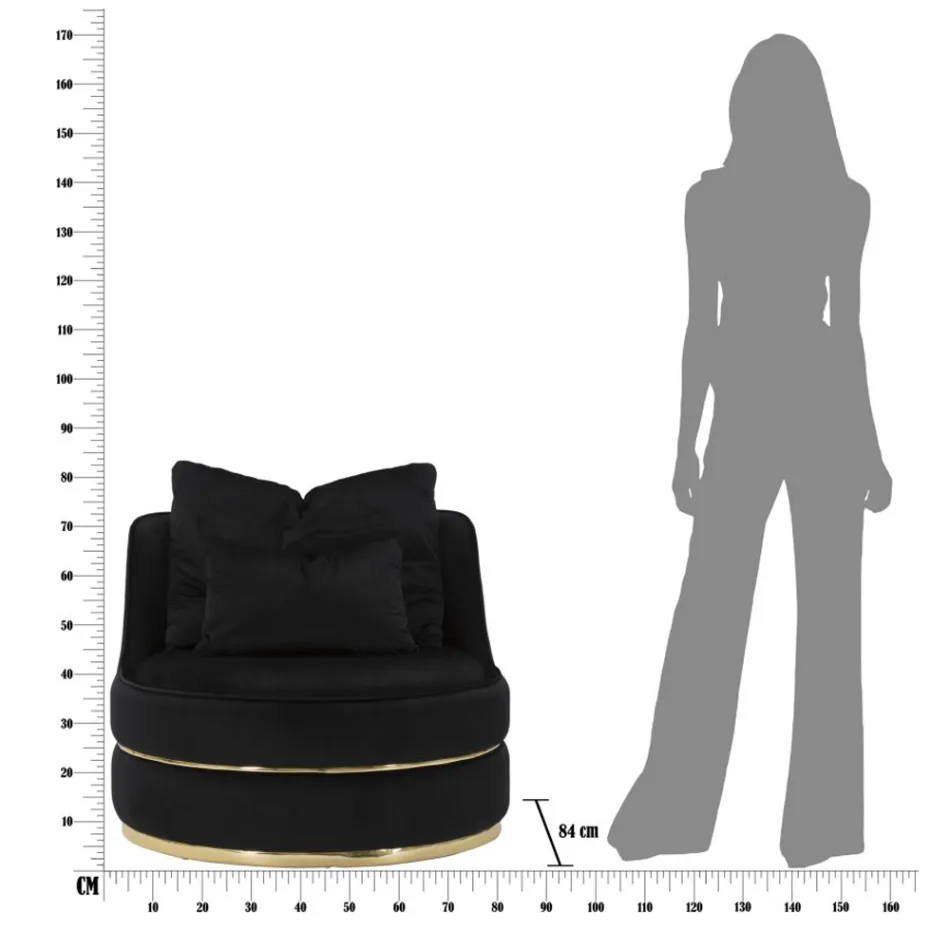 Poltrona da Salotto Imbottita e Rivestita in Tessuto con Decori - Patch Viadurini