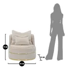 Poltrona da Salotto Imbottita e Rivestita in Tessuto con Decori - Patch Viadurini